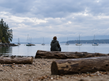 Contemplation by the Misty Bay
