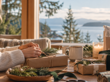 Cozy Lakeside Holiday Gift Wrapping